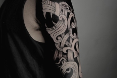 Tatuaje Manga Completa Blackwork Nórdico Vikingo - Buenos Aires