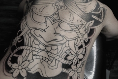 Tatuaje Espalda Completa Hannya Japonesa en Proceso - PUNX! Tattoo